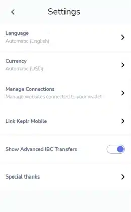 کیف پول کپلر چیست؟استفاده از Keplr Wallet 14 فعال کردن ibs در کیف پول کپلر