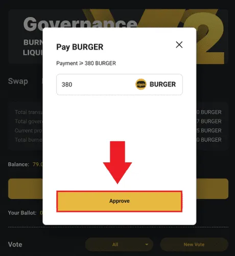 صرافی برگر سواپ ; آموزش کامل کار با صرافی Burger Swap 15 ثبت درخواست رای گیری در صرافی برگر سواپ