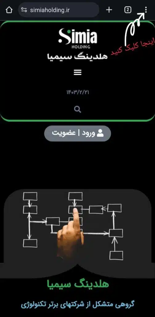 وب اپلیکیشن هلدینگ سیمیا