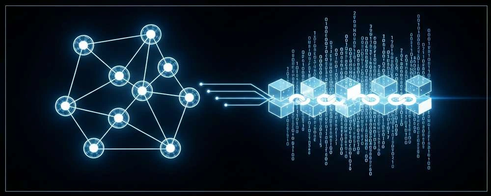 تصویر ارتباط اینترنت اشیا با بلاکچین توسط هلدینگ سیمیا
