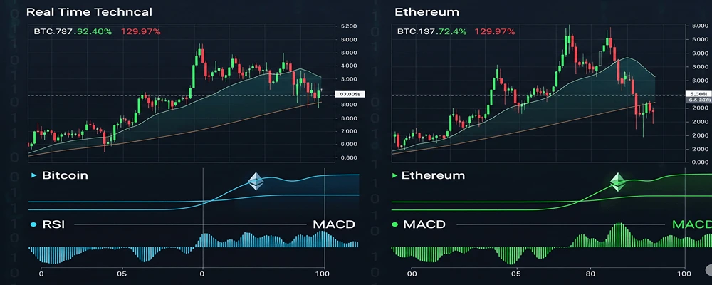 اندیکاتورهای مهم RSI MACD در تحلیل بیت‌کوین و اتریوم توسط هلدینگ سیمیا