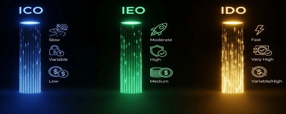 تفاوت‌ها و مقایسه جامع بین ICO IEO و IDO توسط هلدینگ سیمیا